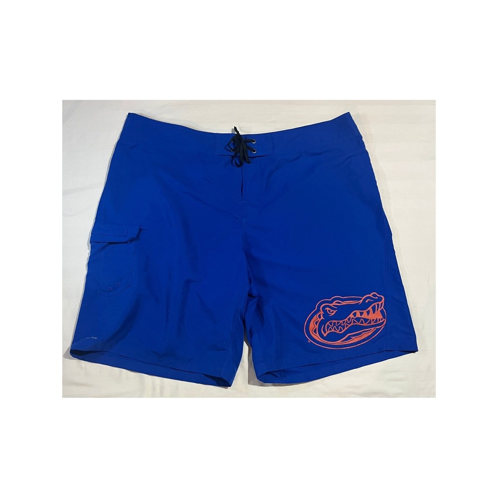 Columbia Florida Gators Mens XXL Blue Board Shorts Swim Trunks Cargo Pocket‎